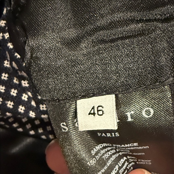 Sandro Paris MENS Blazer Black and White Checkered 46 - Picture 8 of 15